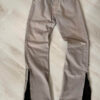 Pantalon marron clair avec flare a zip noir